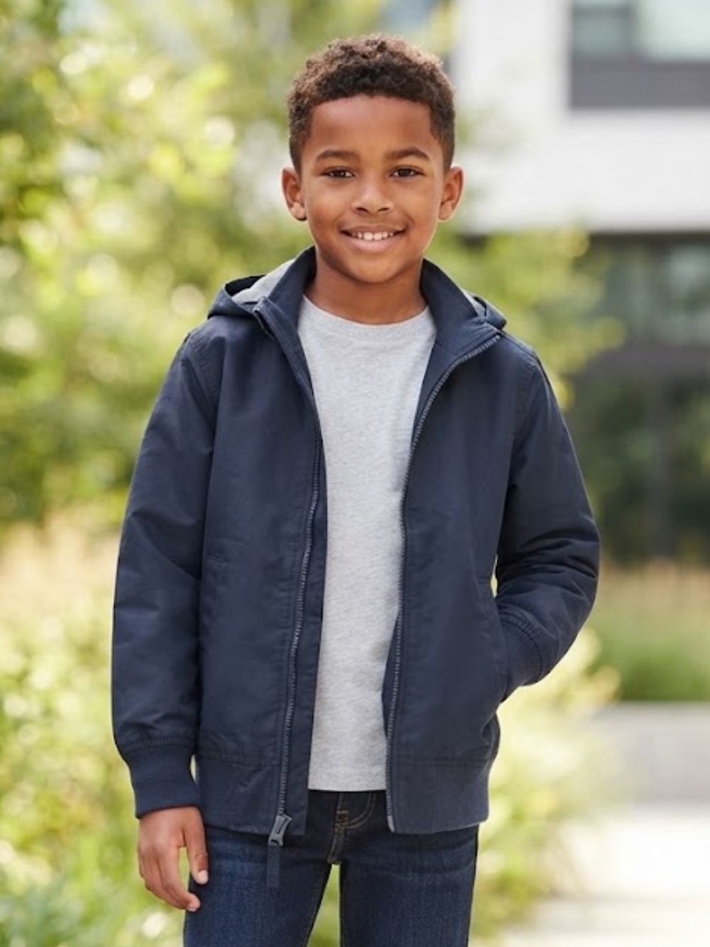 Take 50% OFF- PLACE Kids Navy Hooded Jacket - Size-4 (XS)
